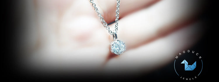 Sterling silver CZ cubic zirconia pendant & Necklace in stylish designs by Madduckjewels, สร้อยคอและจี้เงินแท้ CZ จาก Madduck