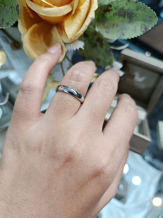 MadDuckJewels 9K White Gold (37.5%) Wedding Ring – Plain Band 3.5 mm – Rhodium Plated, Nickel-Free – RG1406-W09