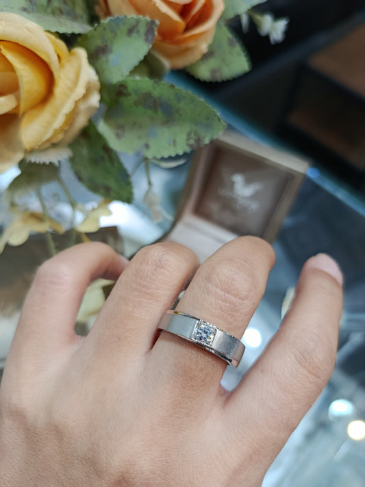 MadDuckJewels Sterling Silver 925 Engagement & Wedding Ring – CZ / Moissanite / Lab-Grown Diamond – Rhodium Plated, Nickel-Free – RG2001WGR