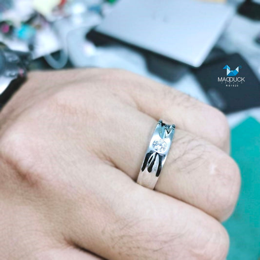 MadDuckJewels 9K White Gold (37.5%) Engagement & Wedding Ring – CZ / Moissanite / Lab-Grown Diamond – Rhodium Plated, Nickel-Free – RG1520-W09