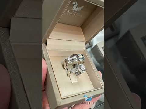 Cubiz Zirconia Sterling Silver 925 couple Rings with Rhodium plated / RG1905-RG1704