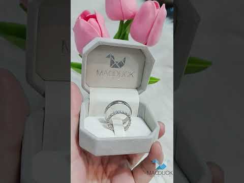 Cubiz Zirconia Sterling Silver 925 couple Rings with Rhodium plated / RG1405-RG1428