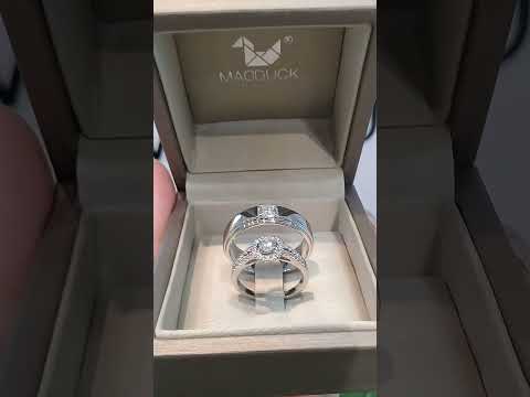 Cubiz Zirconia Sterling Silver 925 couple Rings with Rhodium plated / RG1418-RG1531