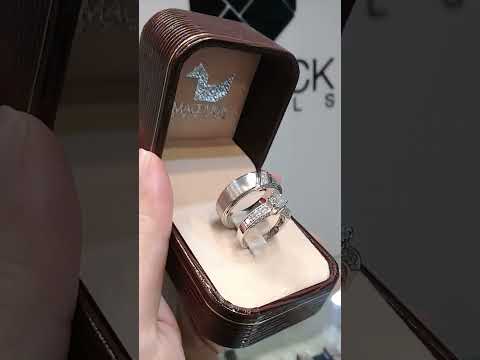 Cubiz Zirconia Sterling Silver 925 couple Rings with Rhodium plated / RG1507WGR-RG1607