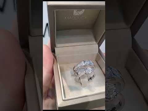 Cubiz Zirconia Sterling Silver 925 couple Rings with Rhodium plated / RG1806-RG1705