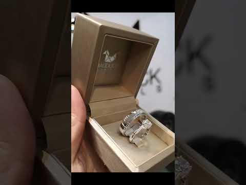 Cubiz Zirconia Sterling Silver 925 couple Rings with Rhodium plated / RG1418-RG1536