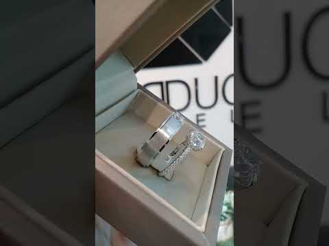 Cubiz Zirconia Sterling Silver 925 couple Rings with Rhodium plated / RG1418WGR-RG1616