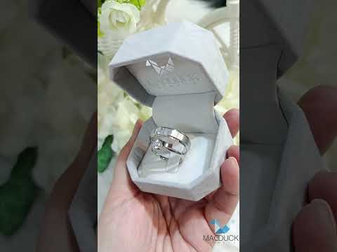 Cubiz Zirconia Sterling Silver 925 couple Rings with Rhodium plated / RG1418WGR-RG1544