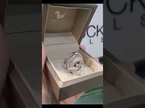 Cubiz Zirconia Sterling Silver 925 couple Rings with Rhodium plated / RG1520-RG1504