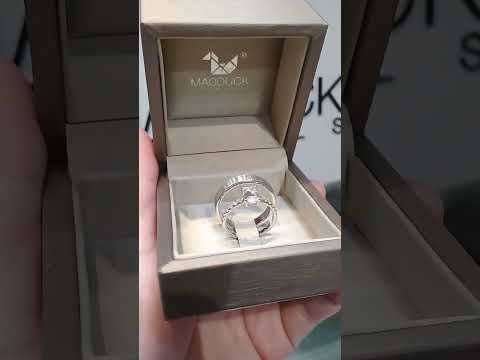 Cubiz Zirconia Sterling Silver 925 couple Rings with Rhodium plated / RG1564WGR-RG1723