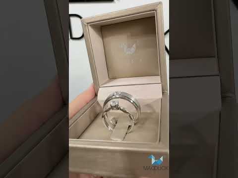 Cubiz Zirconia Sterling Silver 925 couple Rings with Rhodium plated / RG1418WGR-RG1537