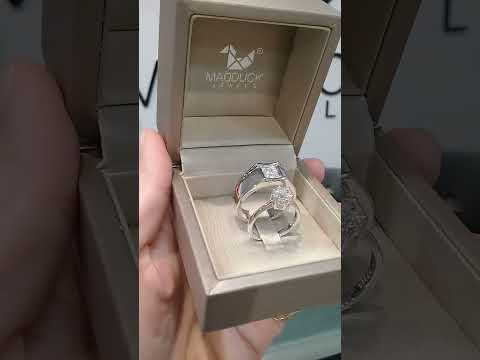 Cubiz Zirconia Sterling Silver 925 couple Rings with Rhodium plated / RG1426-RG1416