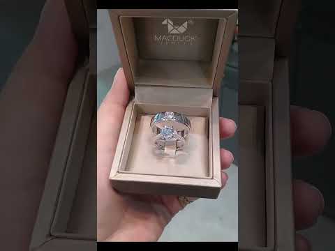 Cubiz Zirconia Sterling Silver 925 couple Rings with Rhodium plated / RG1418-RG1616