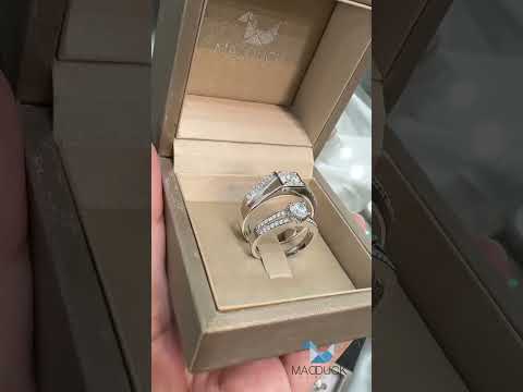 Cubiz Zirconia Sterling Silver 925 couple Rings with Rhodium plated / RG1559-RG1502