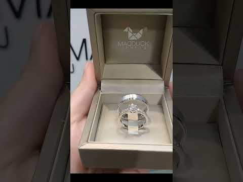 Cubiz Zirconia Sterling Silver 925 couple Rings with Rhodium plated / RG1629WGR-RG1530