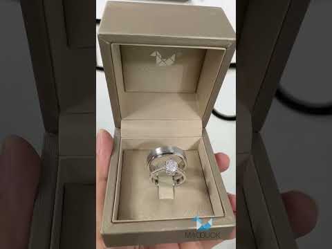 Cubiz Zirconia Sterling Silver 925 couple Rings with Rhodium plated / RG1469WGR-RG1705