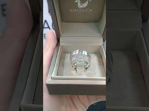 Cubiz Zirconia Sterling Silver 925 couple Rings with Rhodium plated / RG1938WGR-RG1530