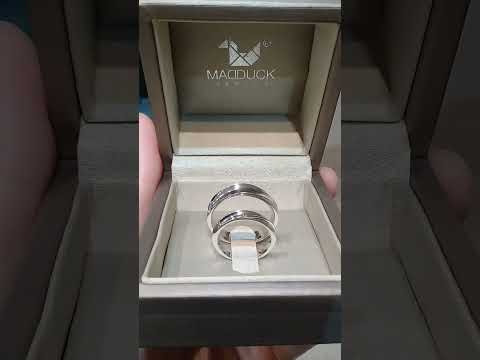 Cubiz Zirconia Sterling Silver 925 couple Rings with Rhodium plated / RG1929-RG1930