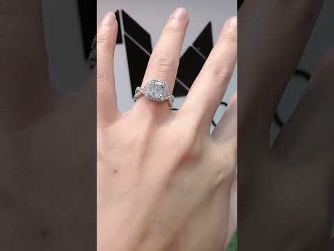 6x8 mm. Emerald cut Cubic Zirconia / Sterling Silver 925 Ring / Rhodium plated Nickle-Free / MadDuckJewels RG1817