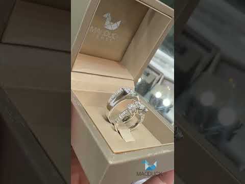 Cubiz Zirconia Sterling Silver 925 couple Rings with Rhodium plated / RG1559-RG1619