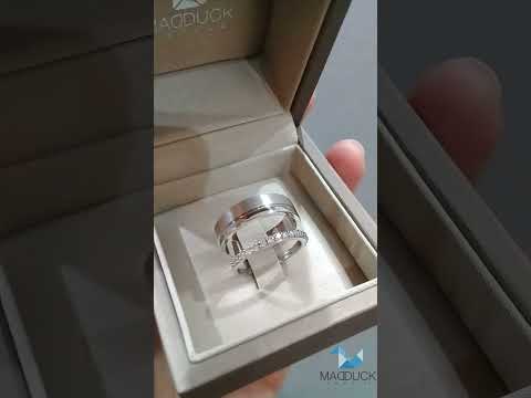 Cubiz Zirconia Sterling Silver 925 couple Rings with Rhodium plated / RG1469WGR-RG1919