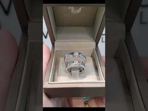 Cubiz Zirconia Sterling Silver 925 couple Rings with Rhodium plated / RG1418-RG1419