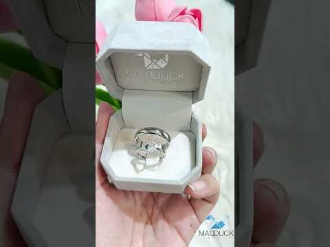 Cubiz Zirconia Sterling Silver 925 couple Rings with Rhodium plated / RG1405-RG1557