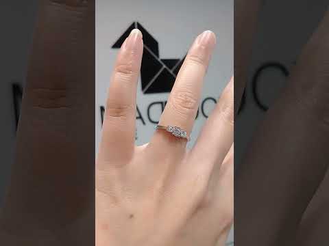 0.23 cts. Cubic Zirconia / Sterling Silver 925 Ring / Rhodium plated / MadDuckJewels RG1504