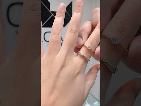 Cubiz Zirconia Sterling Silver 925 couple Rings with Rhodium plated / RG1611-RG1501