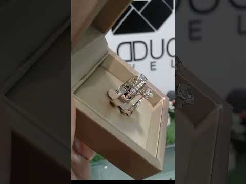 Cubiz Zirconia Sterling Silver 925 couple Rings with Rhodium plated / RG1806-RG1534