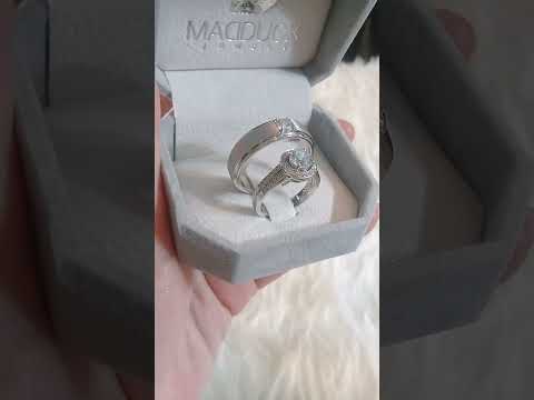 Cubiz Zirconia Sterling Silver 925 couple Rings with Rhodium plated / RG1418WGR-RG1704