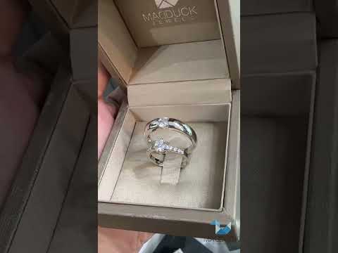 Cubiz Zirconia Sterling Silver 925 couple Rings with Rhodium plated / RG1478-RG1530