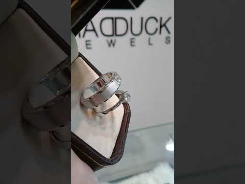 Cubiz Zirconia Sterling Silver 925 couple Rings with Rhodium plated / RG1418WGR-RG1505