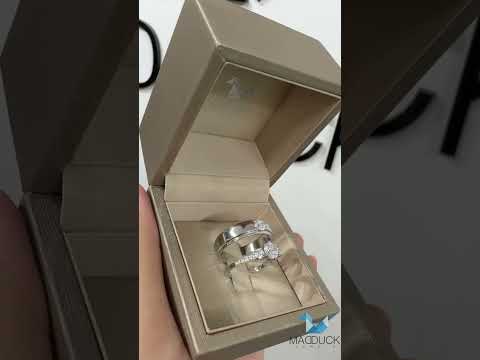 Cubiz Zirconia Sterling Silver 925 couple Rings with Rhodium plated / RG1418-RG1733