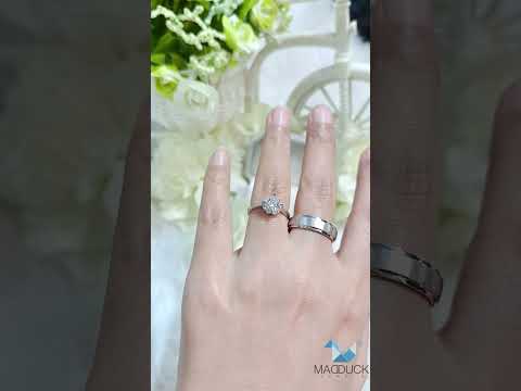 Cubiz Zirconia Sterling Silver 925 couple Rings with Rhodium plated / RG1718WGR-RG1703