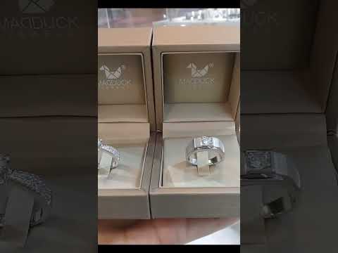 Cubiz Zirconia Sterling Silver 925 couple Rings with Rhodium plated / RG1826WGR-RG1912