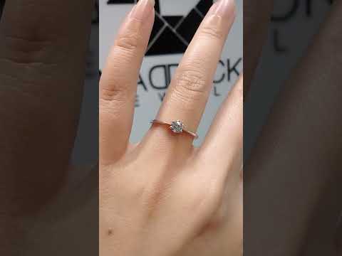 0.23 Cts Cubic Zirconia / Sterling Silver 925 Ring / Rhodium plated Nickel-Free / MadDuckJewels RG1501