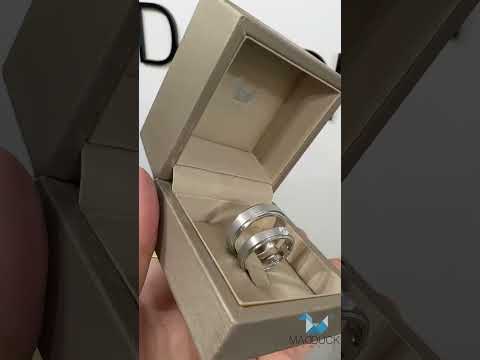 Cubiz Zirconia Sterling Silver 925 couple Rings with Rhodium plated / RG1718WGR-RG1419WGR