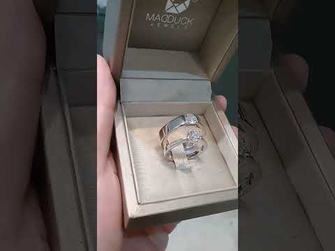 Cubiz Zirconia Sterling Silver 925 couple Rings with Rhodium plated / RG1807-RG1902