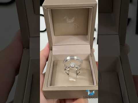 Cubiz Zirconia Sterling Silver 925 couple Rings with Rhodium plated / RG1718WGR-RG1606