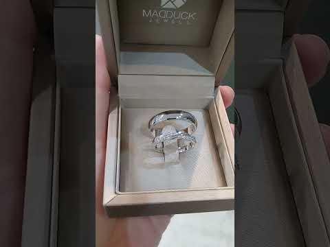 Madduckjewels แหวนเงินแท้ เพชร CZ ชุบโรเดียม RG1405-RG1525