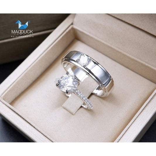Couple ring set – CZ in 925 silver by Madduck Jewels