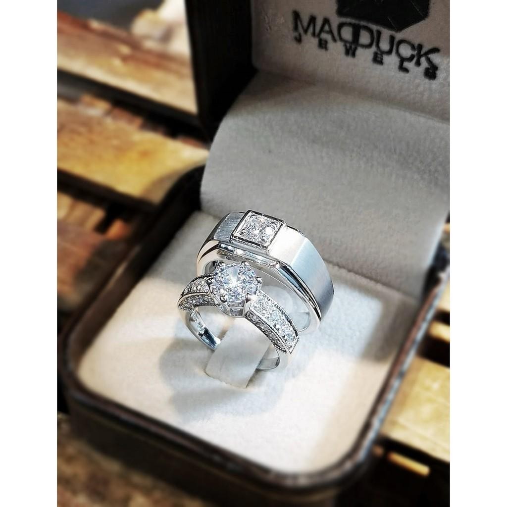 Couple ring set – CZ in 925 silver by Madduck Jewels