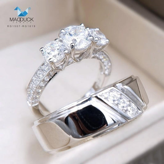 Couple ring set – CZ in 925 silver by Madduck Jewels