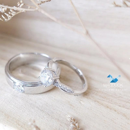 Couple ring set – CZ in 925 silver by Madduck Jewels