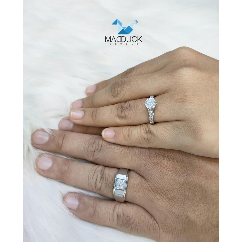 Couple ring set – CZ in 925 silver by Madduck Jewels