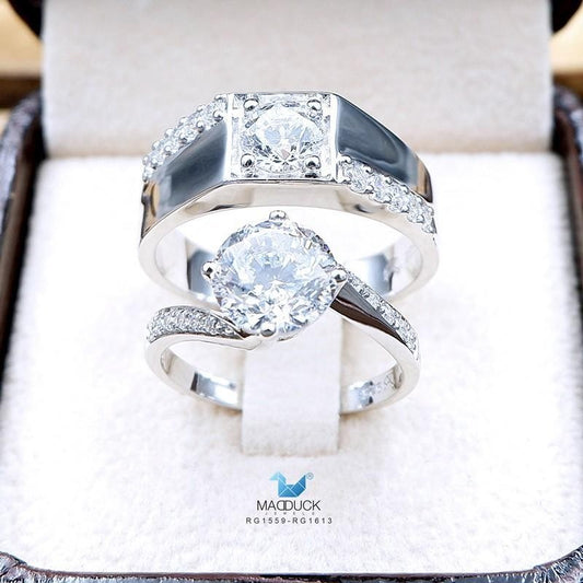 Couple ring set – CZ in 925 silver by Madduck Jewels