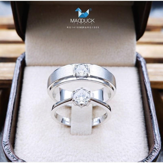 Couple ring set – CZ in 925 silver by Madduck Jewels
