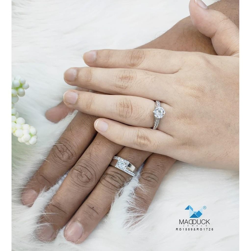 Couple ring set – CZ in 925 silver by Madduck Jewels