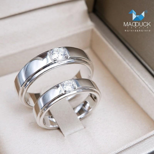 Couple ring set – CZ in 925 silver by Madduck Jewels